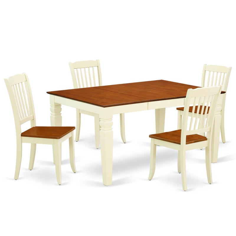 Dining Room Set Buttermilk & Cherry, WEDA5-BMK-W