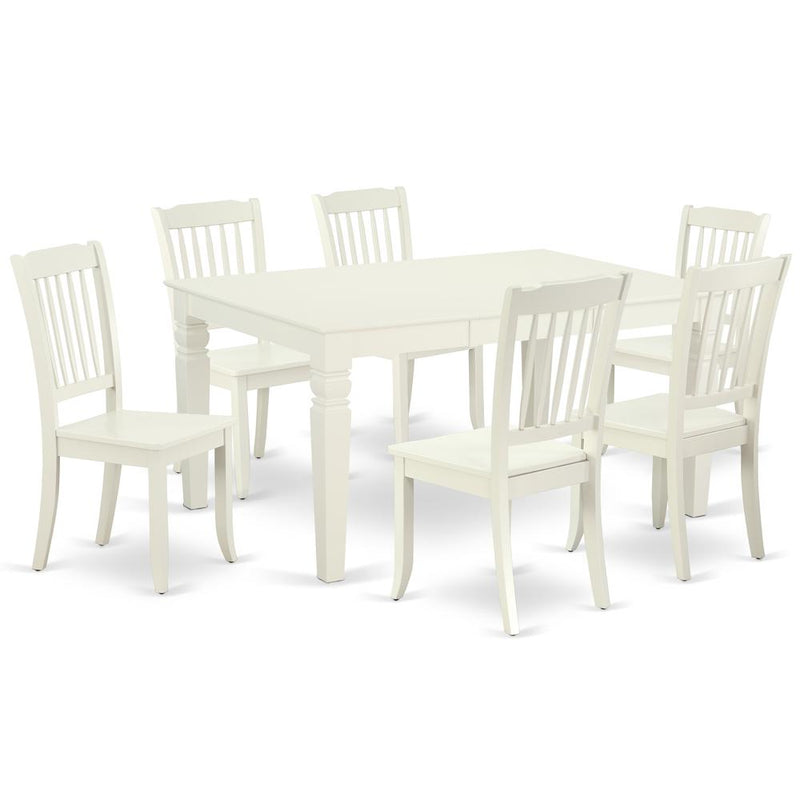 Dining Room Set Linen White, WEDA7-LWH-W