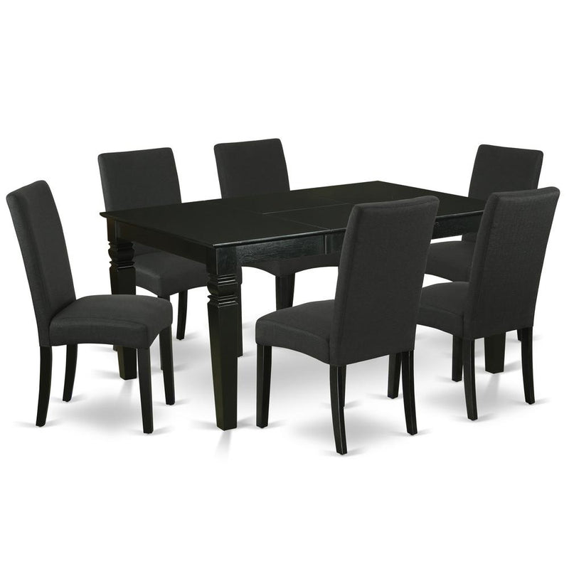 Dining Room Set Black, WEDR7-BLK-24