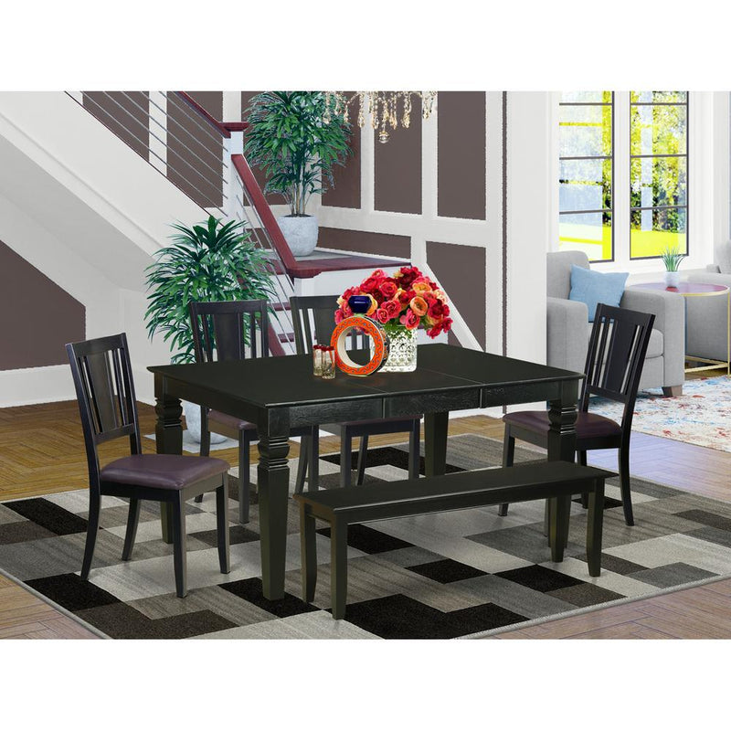 6  PC  dinette  set  -  Kitchen  Table  and  4  dinette  Chairs  along  with  Bench