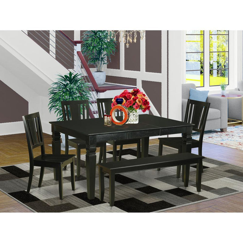 6  Pc  Dining  room  set  -  Dining  Table  and  4  Kitchen  Chairs  plus  Bench