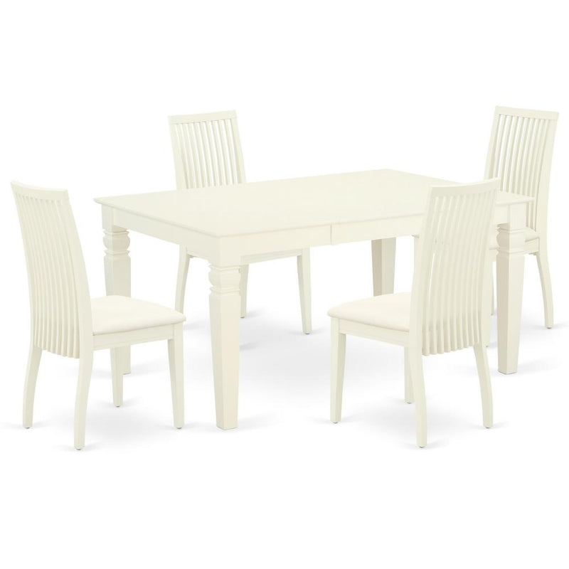 Dining Room Set Linen White, WEIP5-WHI-C