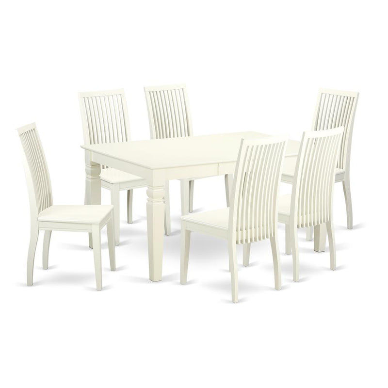 Dining Room Set Linen White, WEIP7-LWH-W