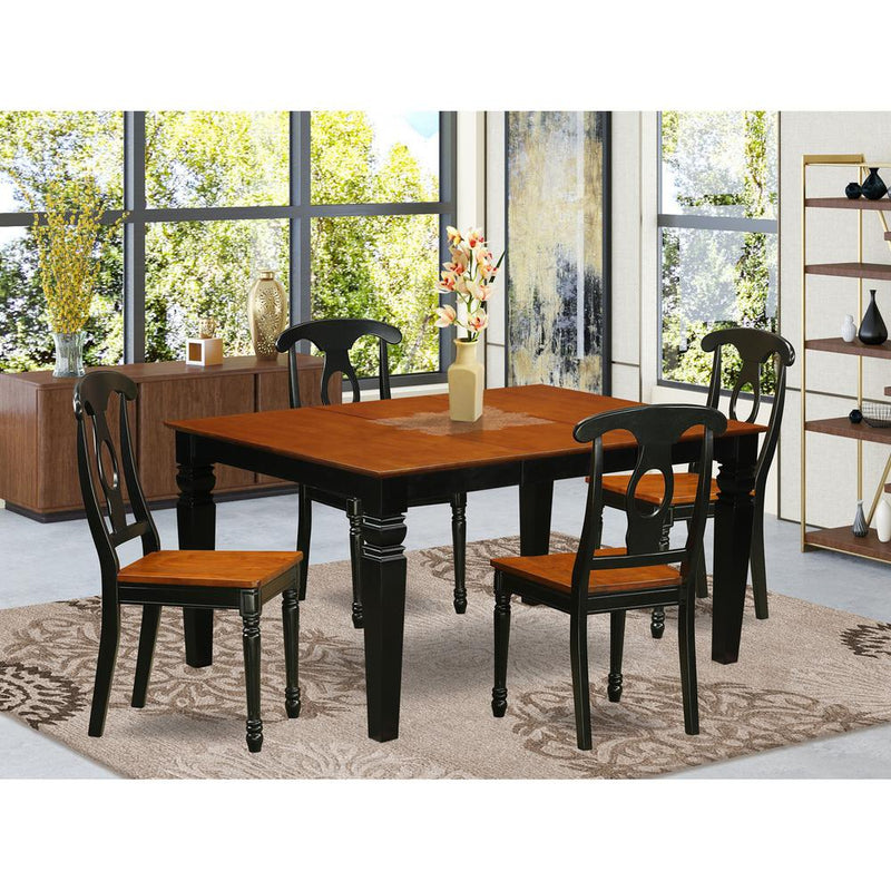 5  Pc  Kitchen  table  set  with  a  Kitchen  Table  and  4  Wood  Dining  Chairs  in  Black