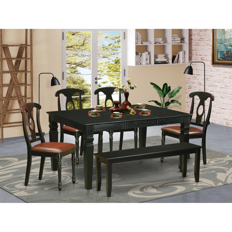 6  Pc  Table  and  chair  set  -  Dinette  Table  and  4  Kitchen  Chairs  plus  Bench