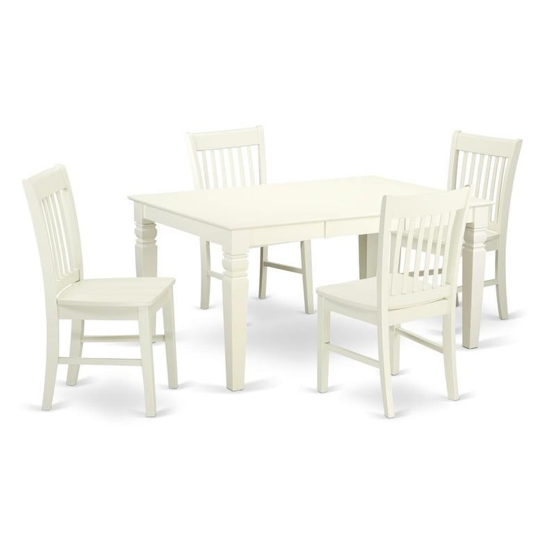 Dining Room Set Linen White, WENO5-LWH-W