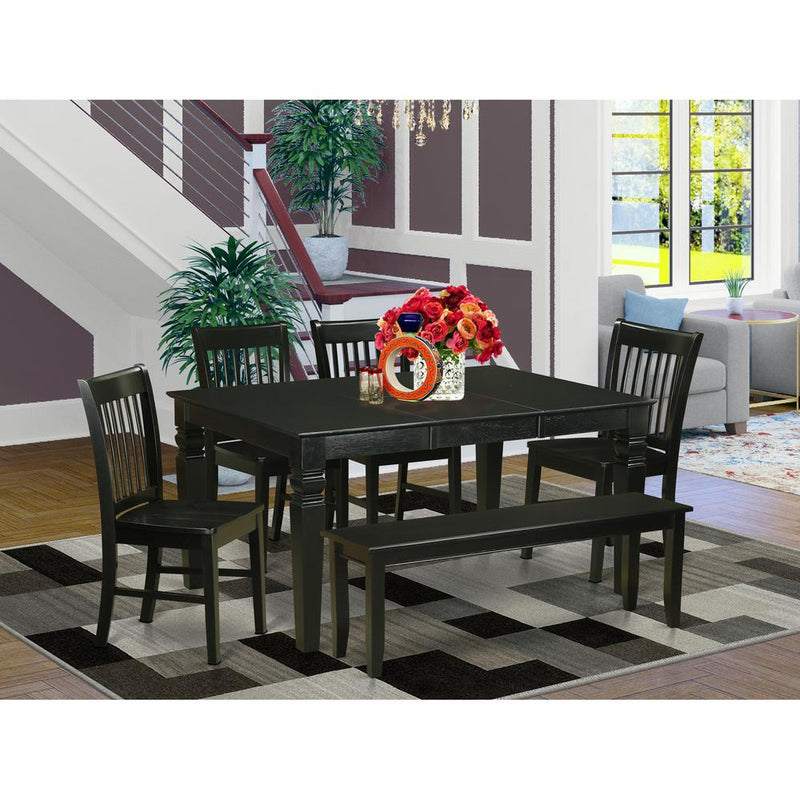 6-Pc  Kitchen  dinette  set  -  Table  and  4  Kitchen  Chairs  and  Bench