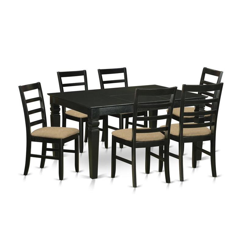 WEPF7-BLK-C 7 Pc dinette set for 6-Dining Table and 6 dinette Chairs