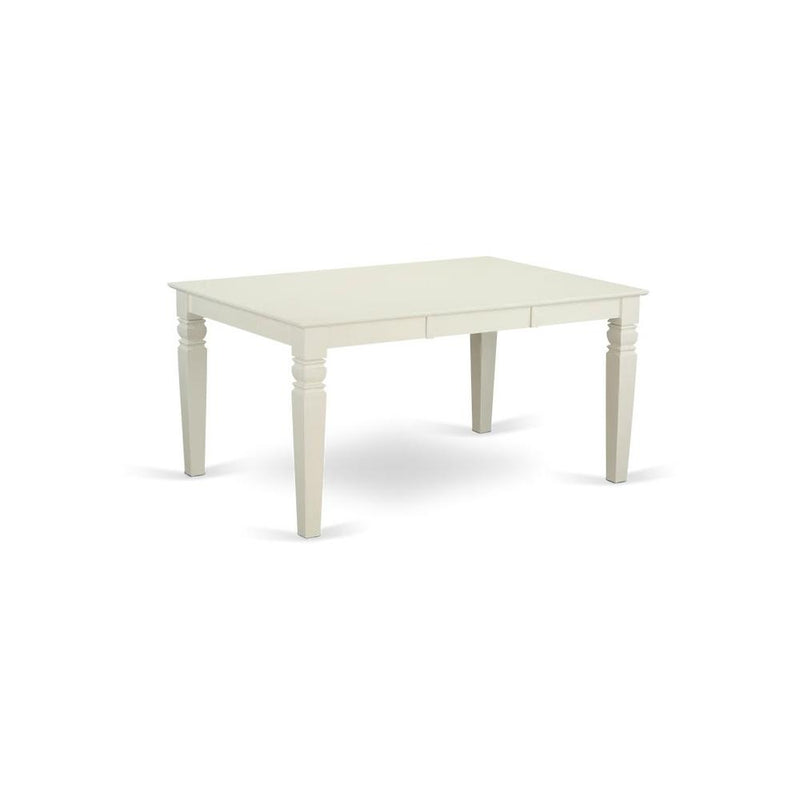 Weston  Rectangular  Dining  Table  with  18  in  butterfly  Leaf  in  Linen  White