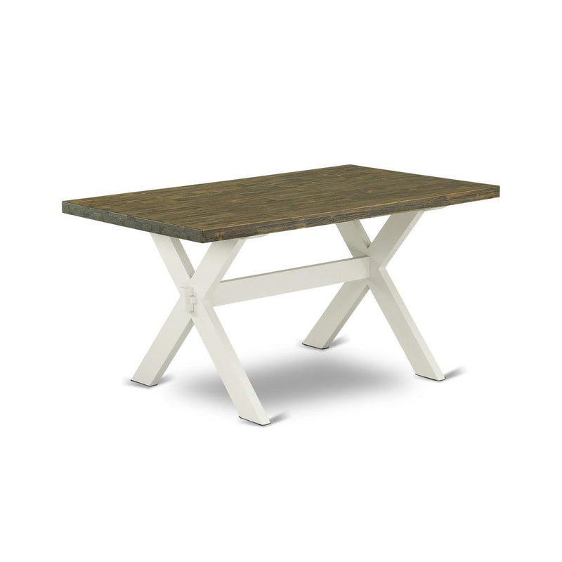 East West Furniture X-Style Kitchen Rectangle Dining Table Top with Stylish Legs, 36x60 Inch, XT076