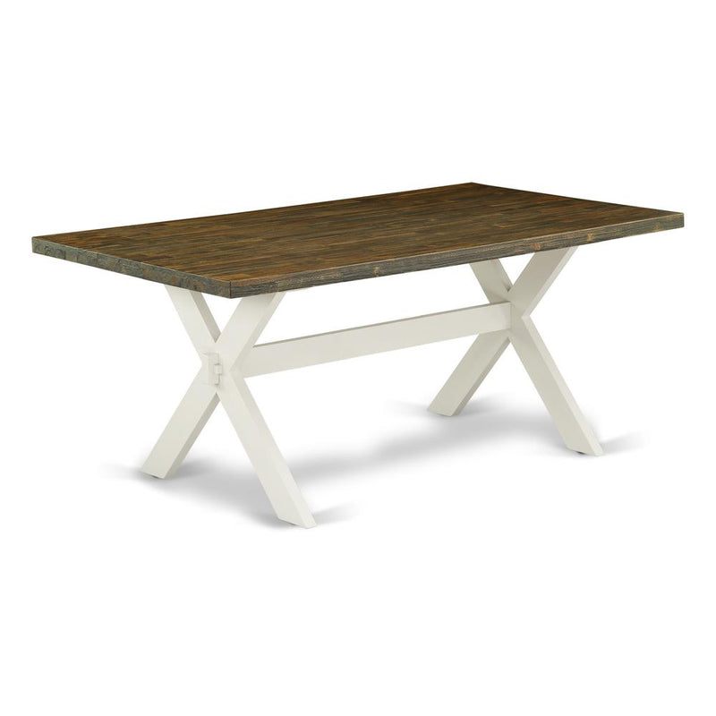 East West Furniture X-Style Modern Dining Rectangle Wooden Table Top with Stylish Legs, 40x72 Inch, XT077