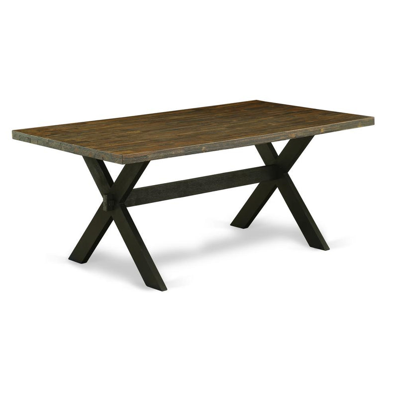 East West Furniture X-Style Kitchen Dining Rectangle Wooden Table Top with Stylish Legs, 40x72 Inch, XT677