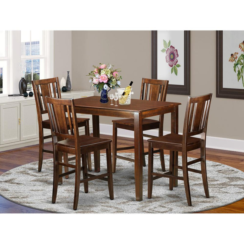 5  PC  counter  height  pub  set  -  high  Table  and  4  Kitchen  Chairs.