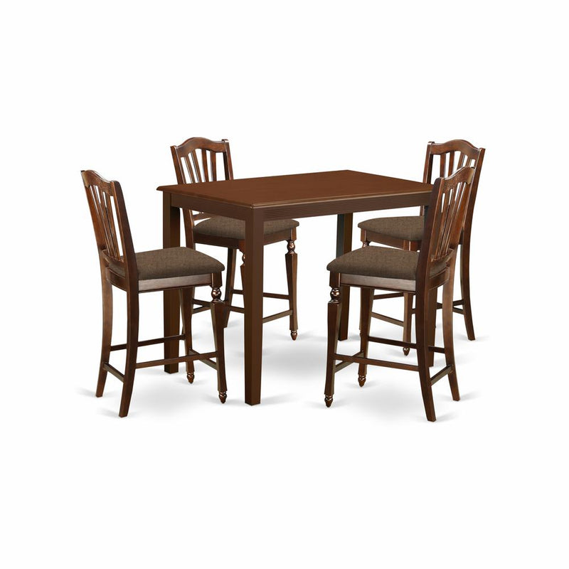 YACH5-MAH-C 5 Pc counter height Dining set - high Table and 4 counter height Dining chair.