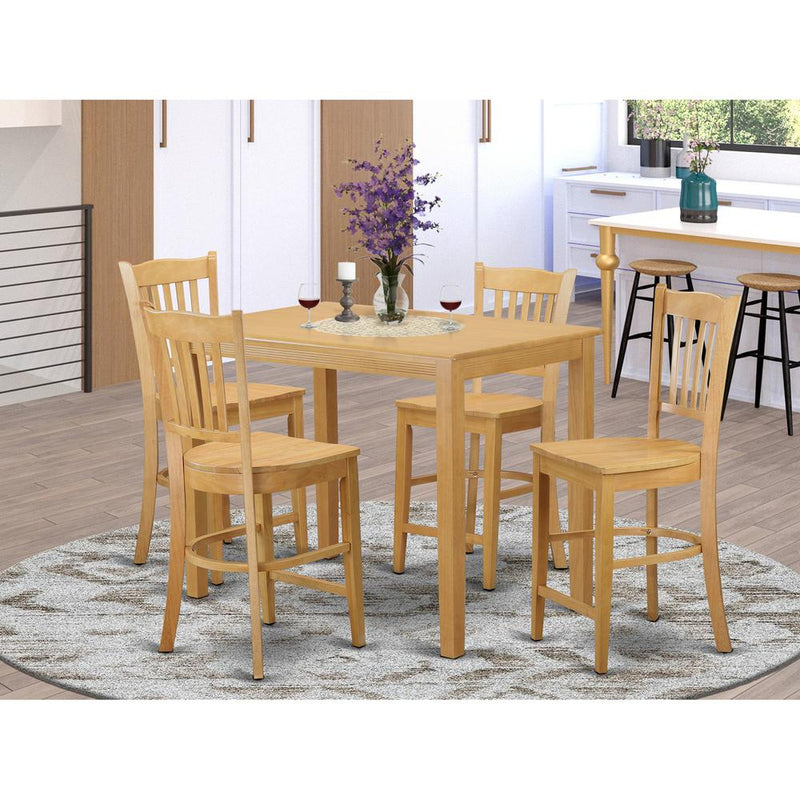 5  PC  Dining  counter  height  set-pub  Table  and  4  counter  height  stool