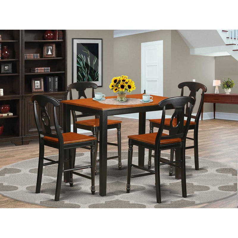 5  PC  counter  height  Table  and  chair  set  -  high  top  Table  and  4  bar  stools  with  backs.