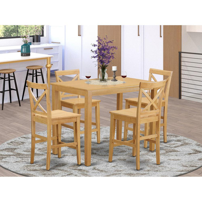 5  Pc  counter  height  Table  and  chair  set  -  high  Table  and  4  counter  height  stool.