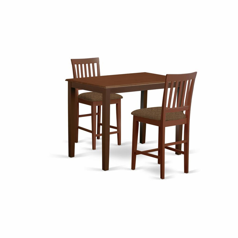 YAVN3-MAH-C 3 PC counter height Dining set - high top Table and 2 Kitchen Dining Chairs.