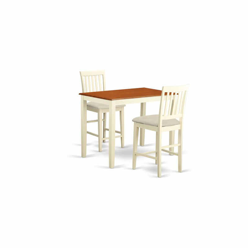 YAVN3-WHI-C 3 PC counter height Dining room set-pub Table and 2 Kitchen Chairs.