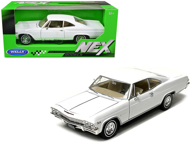 1965 Chevrolet Impala SS 396 White NEX Models 1/24 Diecast Model Car by Welly