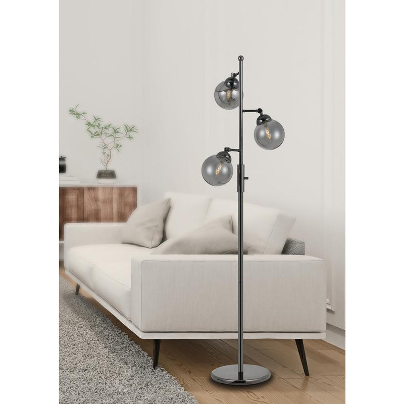 63  Height Metal Floor Lamp in Gun Metal