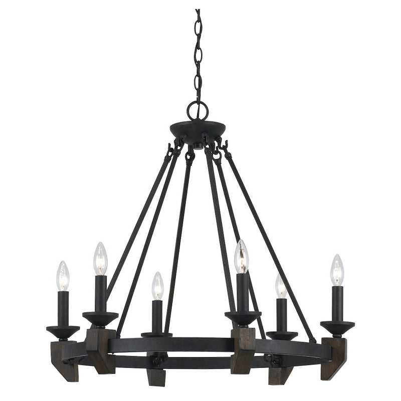 60W X 12 Cruz Metal/Wood Chandelier