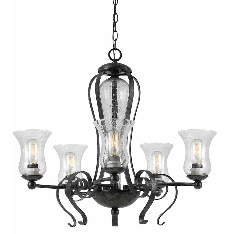 60W X 5 Metal 5 Light Chandelier (Edison Bulbs Not Included)