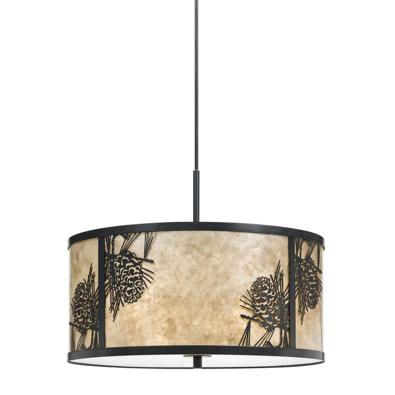 8.5  Inch Tall Metal and Mica Fixture in Dark Bronze Finish