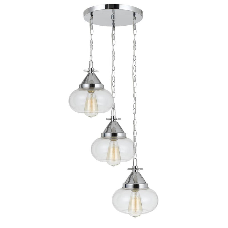 60W X 3 Maywood Glass Pendant (Edison Bulbs Not included)