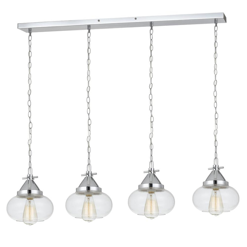 60W X 4 Maywood Glass Pendant (Edison Bulbs Not included)