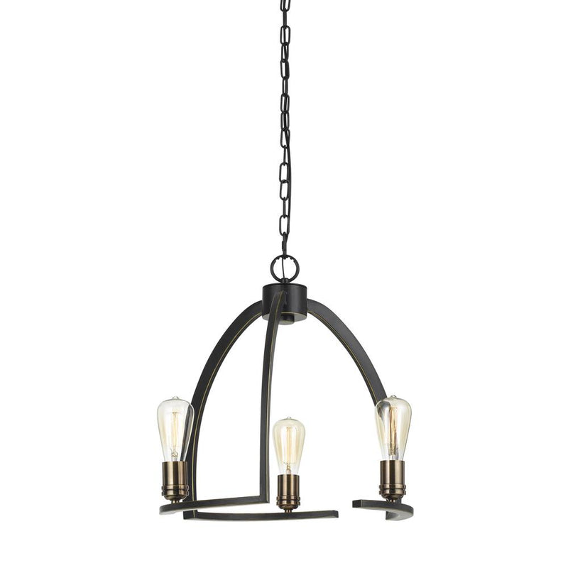 60W X 3 Kinder Metal 3 Light Chandelier (Edison Bulbs Not Included)