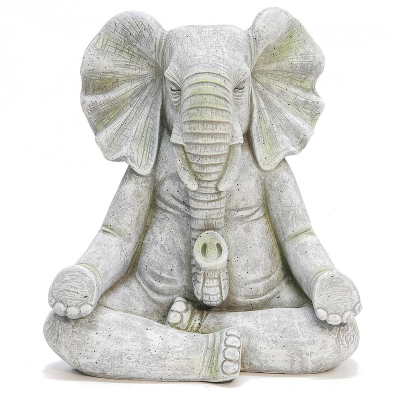 Gray MgO Meditating Elephant Statue