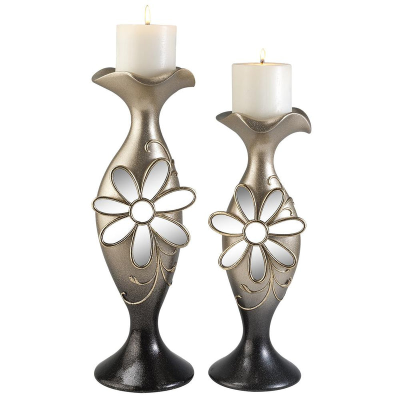 Floral Glamour Candle Holder Set