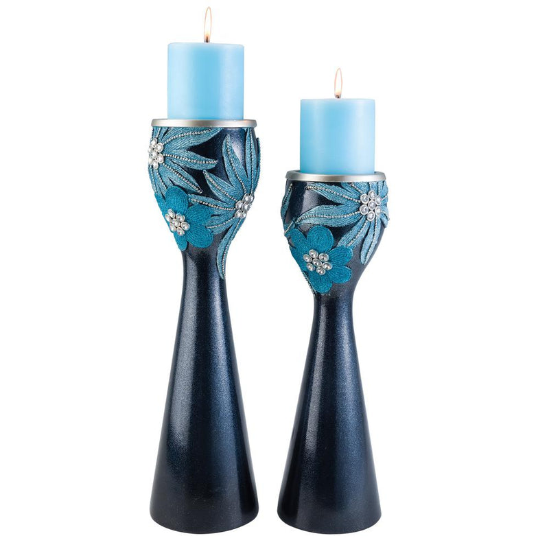 Aqua Demeter Candleholder Set