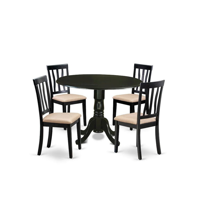 DLAN5-BLK-C 5 PC Table set - Dining Table and 4 Kitchen Dining Chairs