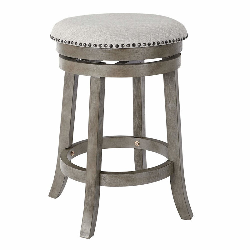 Backless Swivel Stool in Antique Grey Finish 2-Pack, MET17824-AG