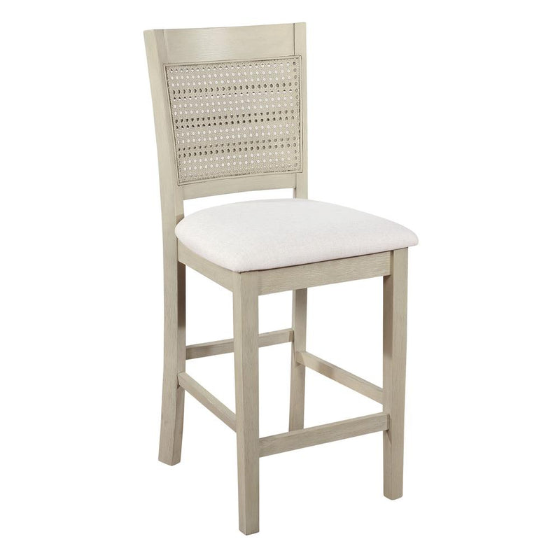 Walden 24" Cane Back Stool 2pk, Linen / Antique White