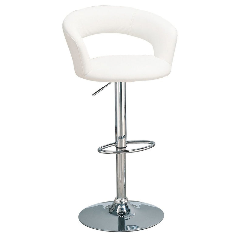 Barraza 29  Adjustable Height Bar Stool White and Chrome