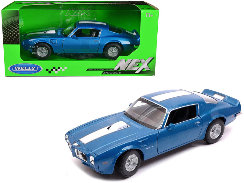 1972 Pontiac Firebird Trans Am Blue Metallic 1/24 Diecast Model Car by Welly