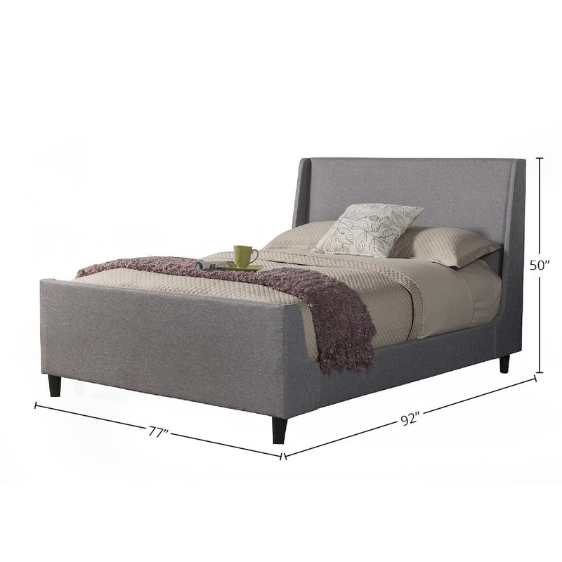 Amber California King Upholstered Bed, Grey Linen