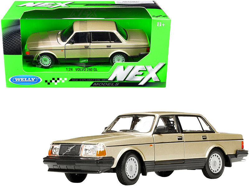 Volvo 240 GL Gold Metallic NEX Models 1/24 Diecast Model Car by Welly