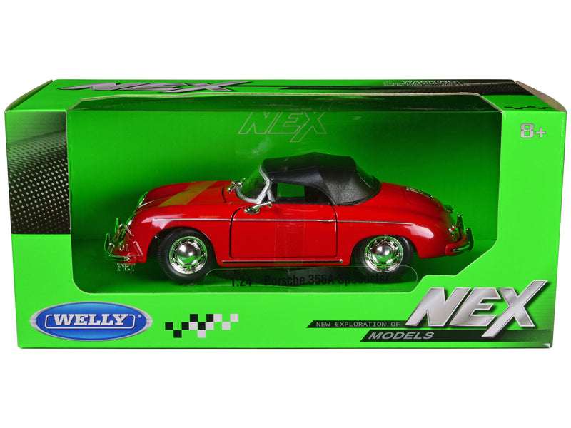 Porsche 356A Speedster Red with Black Soft Top "NEX Models" Series 1/24 Diecast Model Car by Welly