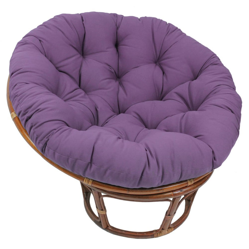 42-Inch Rattan Papasan Chair with Solid Twill Cushion