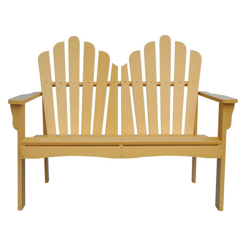 Outdoor Cedar Wood Garden Bench Loveseat in Beeswax Finish