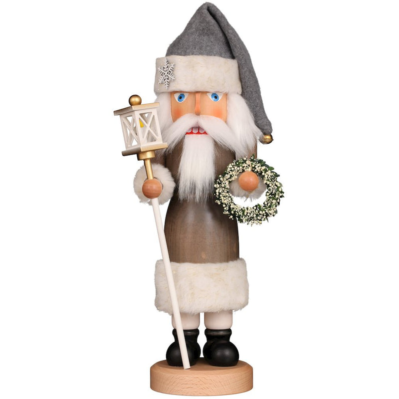 Nutcracker - Grey Santa With Wreath