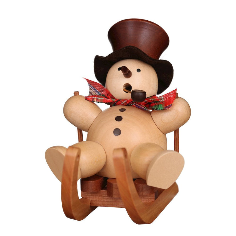 Incense Burner - Snowman with Sled (Natural)