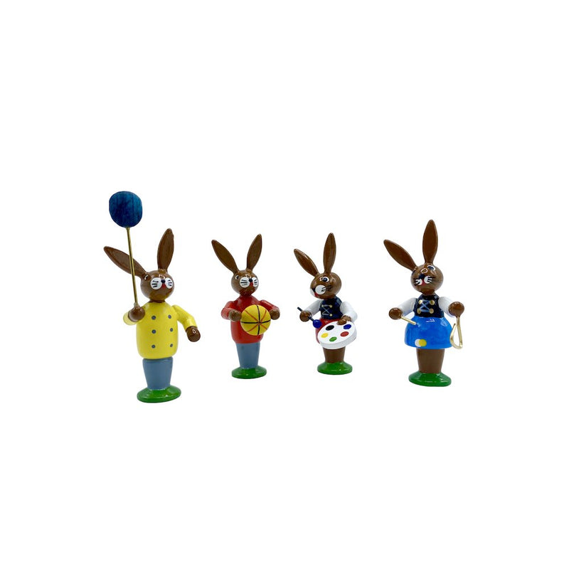 Easter Figures - Bunny Children Playing Set of 4 - 2"H