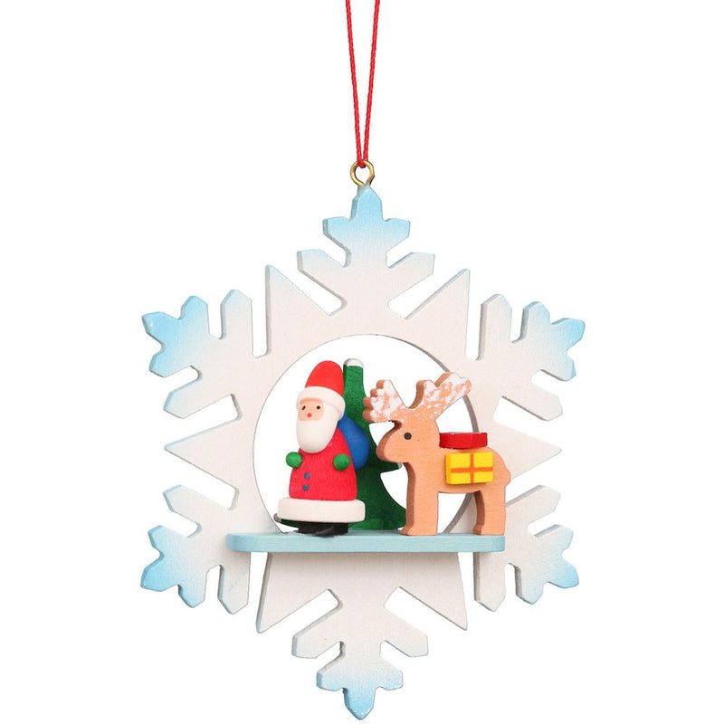 Ornament - Santa with Reindeer " Snowflake