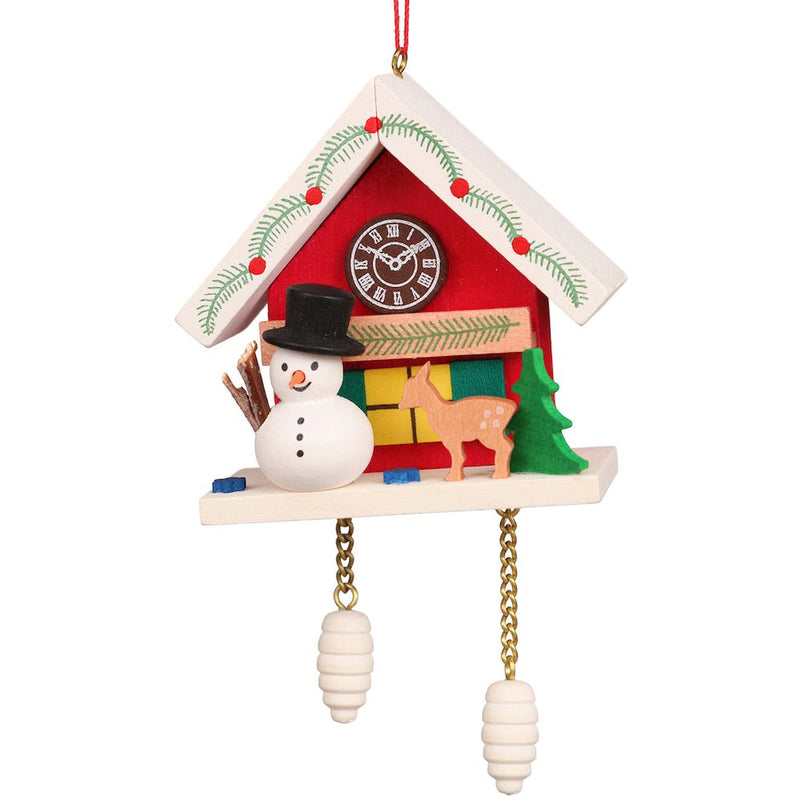 Ornament - Snowman with Red Cuckoo