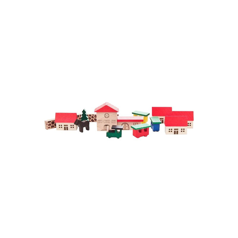 Wooden Toy - Village with Train